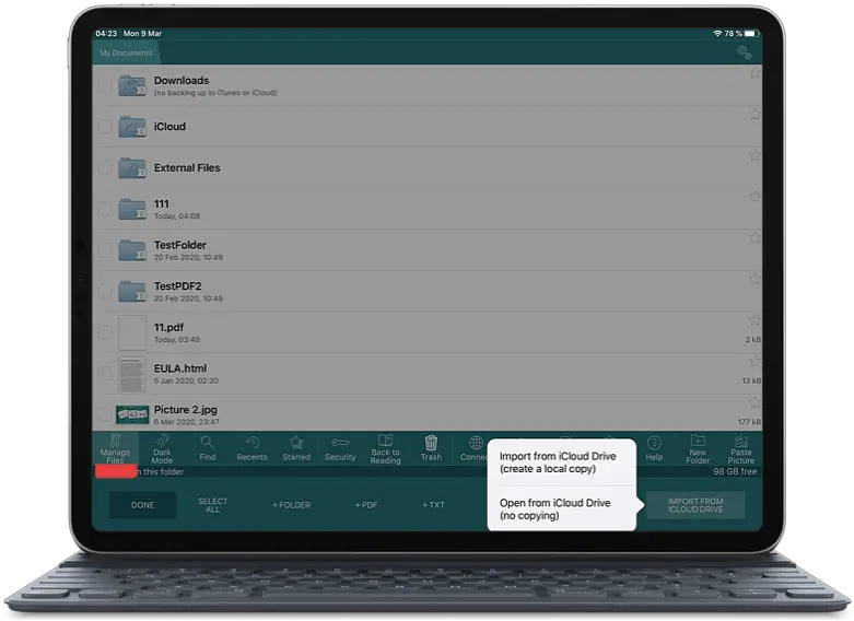 How To Import Files U0026 Folders Goodreader Pro For Ipad And Web Design Png Iphone Loading Icon