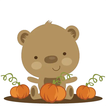 Bear In Pumpkin Patch Svg Scrapbook File Cute Bear With Pumpkin Clip Art Png Cute Pumpkin Png