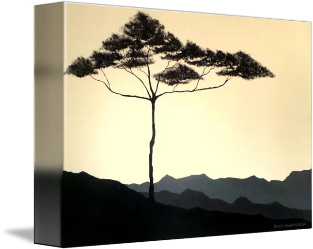 Tree Mountains Silhouette By Denise Angelle Tree Png Mountain Silhouette Png