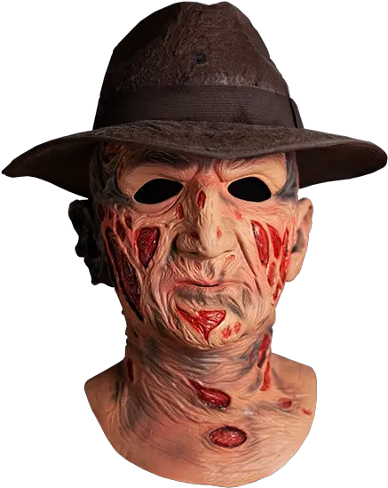 Deluxe Freddy Krueger Mask With Fedora Hat A Nightmare On Elm Street Freddy Krueger Costume Maks Png Nightmare On Elm Street Logo
