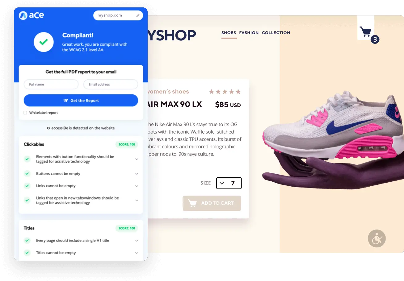Ace Web Accessibility Wcag U0026 Ada Testing Tool Accessibe Running Shoe Png Ace Flag Icon