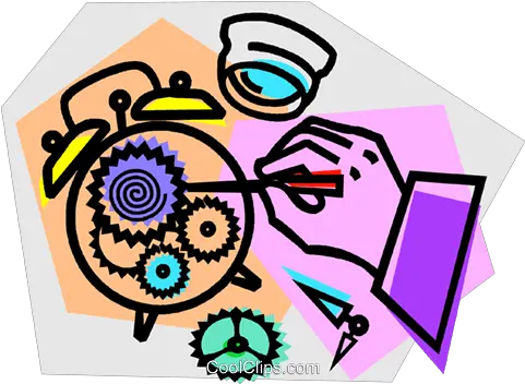 Alarm Clock Repair Royalty Free Vector Clip Art Illustration Drawing Png Clock Vector Png