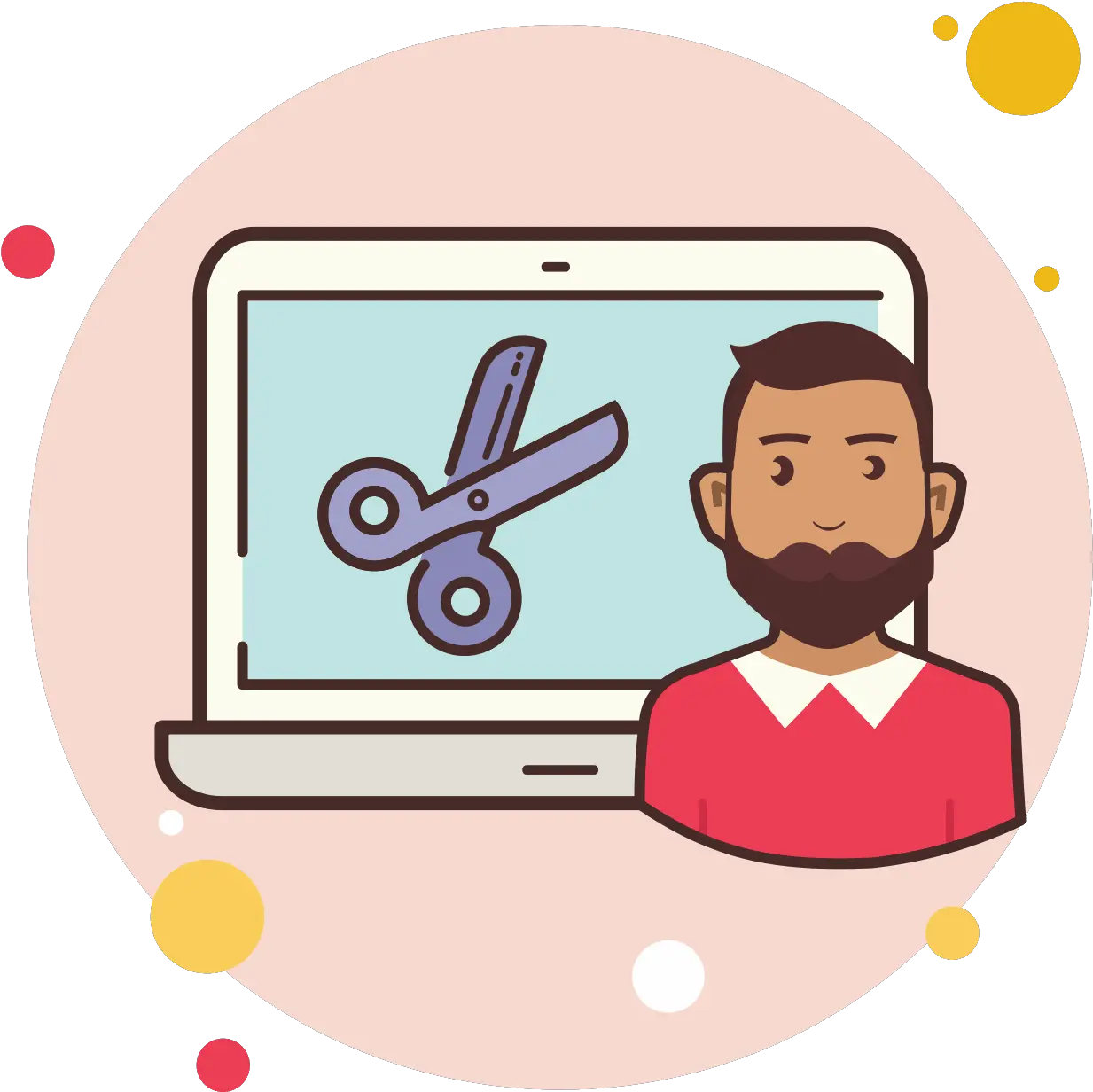 Man Laptop Scissors Icon U2013 Free Download Png And Vector Icon Desktop Icon Scissors Cutting Circle