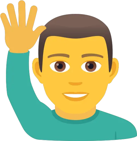 Emoji Man Raising His Hand To Copypaste Wprock Emoji Personne Png Ok Hand Emoji Transparent