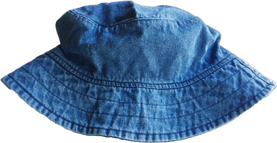 Denim Bucket Hat With Initial Patch Png