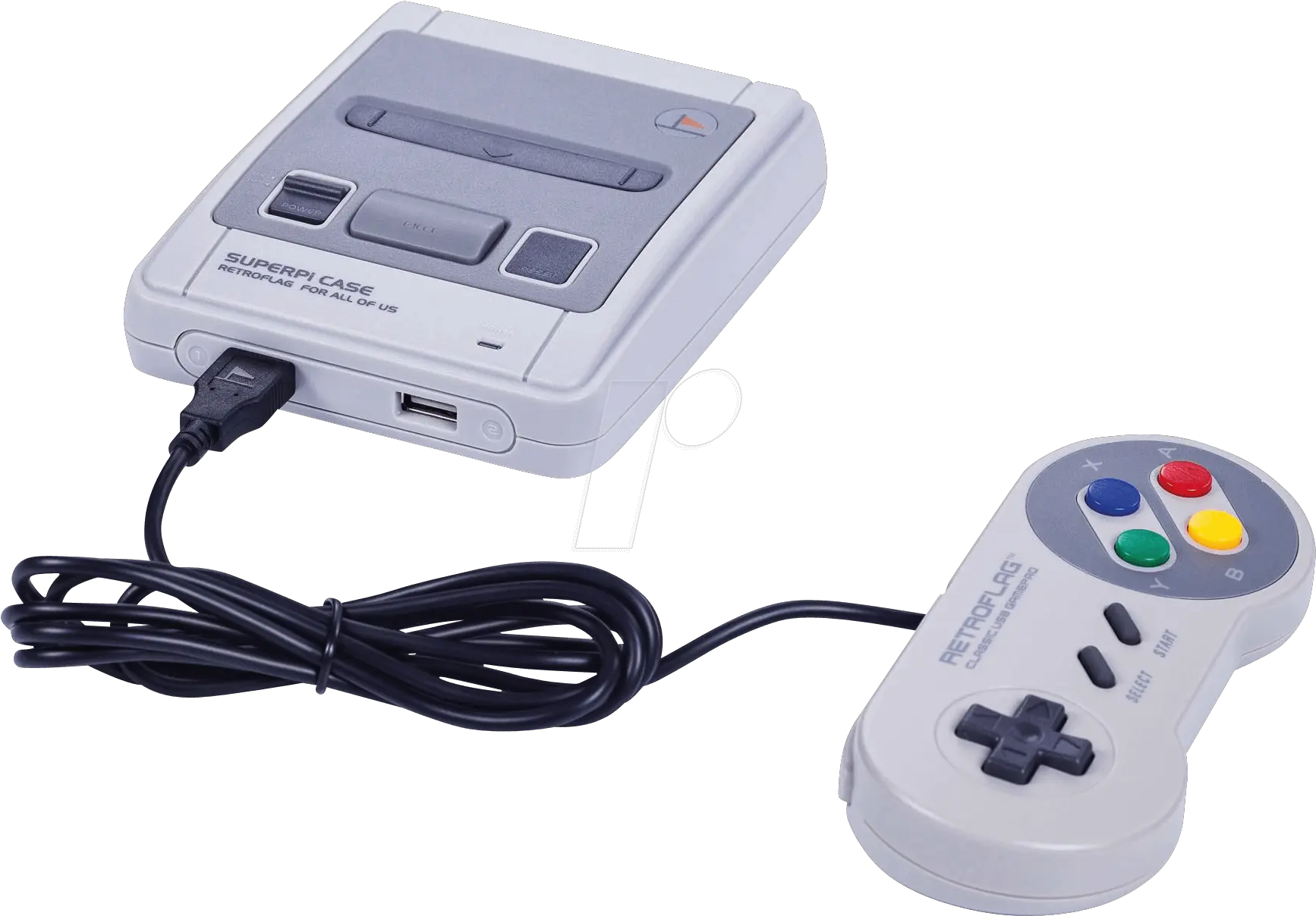 Download Housing For Raspberry Pi 3 Snes Design Grey Retroflag Superpi Case With Wired Controller For Raspberry Pi Deluxe Edition Jcase Set Png Snes Png