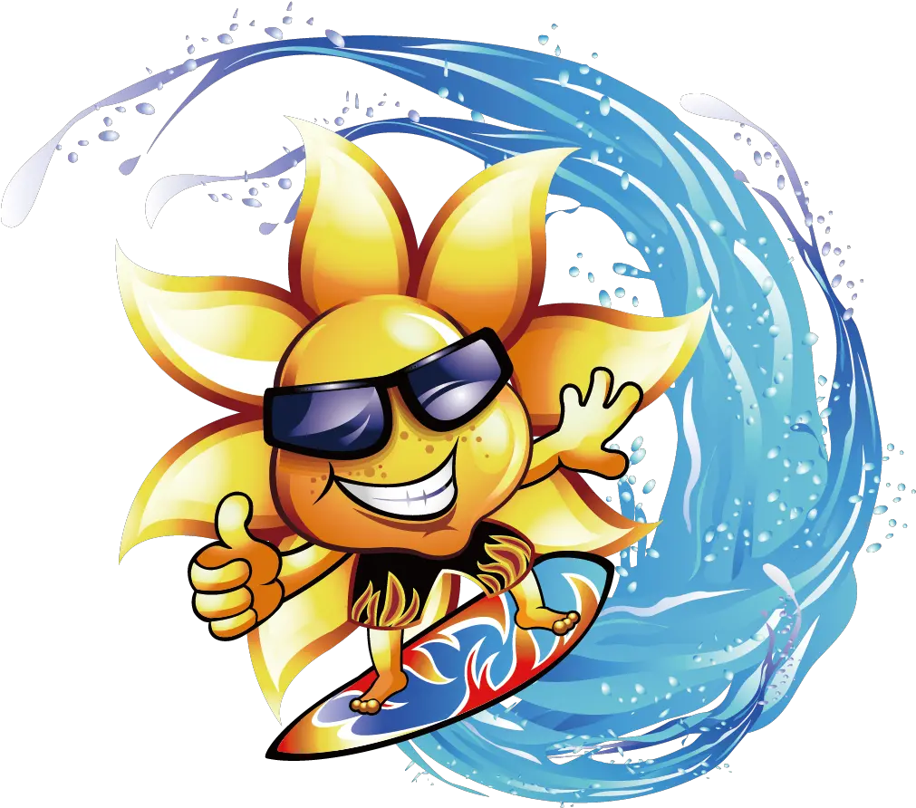 Sun Clipart Wave Water Png Download Full Size Surfer On Wave Cartoon Cartoon Wave Png