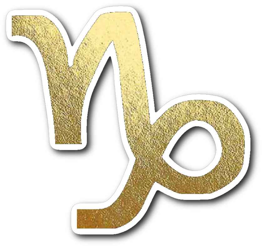 Capricorn Gold Sign Vinyl Sticker Capricorn Zodiac Symbol Gold Png Capricorn Logo