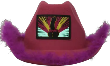 Fucshia Led Cowboy Hat Mrs U2013 360 Party Lab Beanie Png Cowboy Hat Transparent