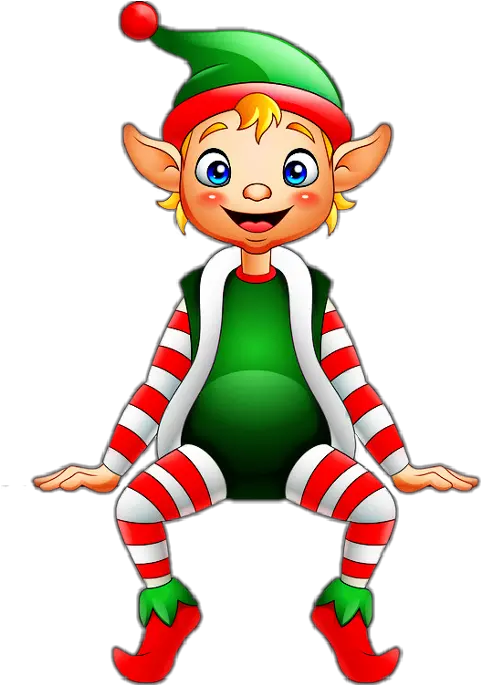 Download Hd Christmas Elf Sitting Transparent Png Image Elf Sitting Elf Png