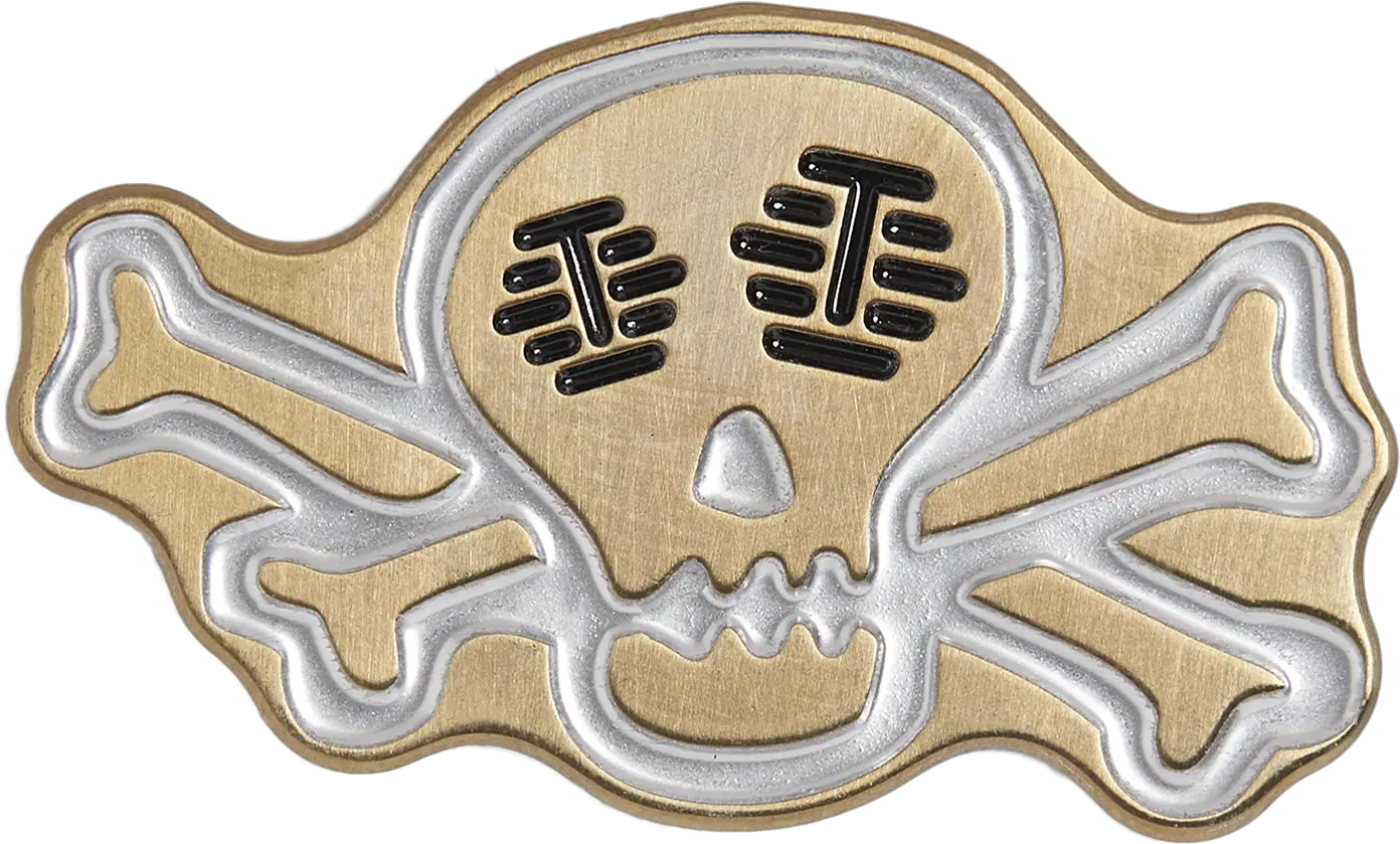 Skull U0026 Bones Gold Flame Icon Ball Marker U2013 Studio B Automotive Decal Png Bone Icon