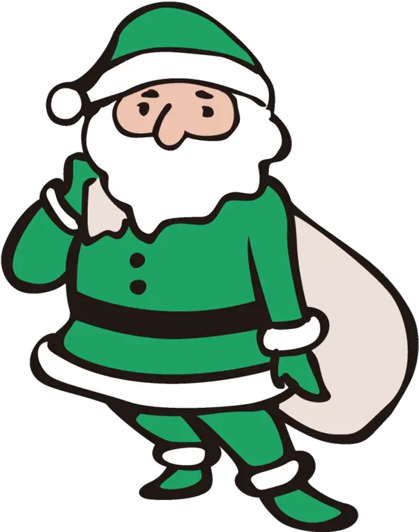 Christmas Green Cartoon Santa Claus For Santa Claus Green Clipart Png Cartoon Santa Hat Transparent