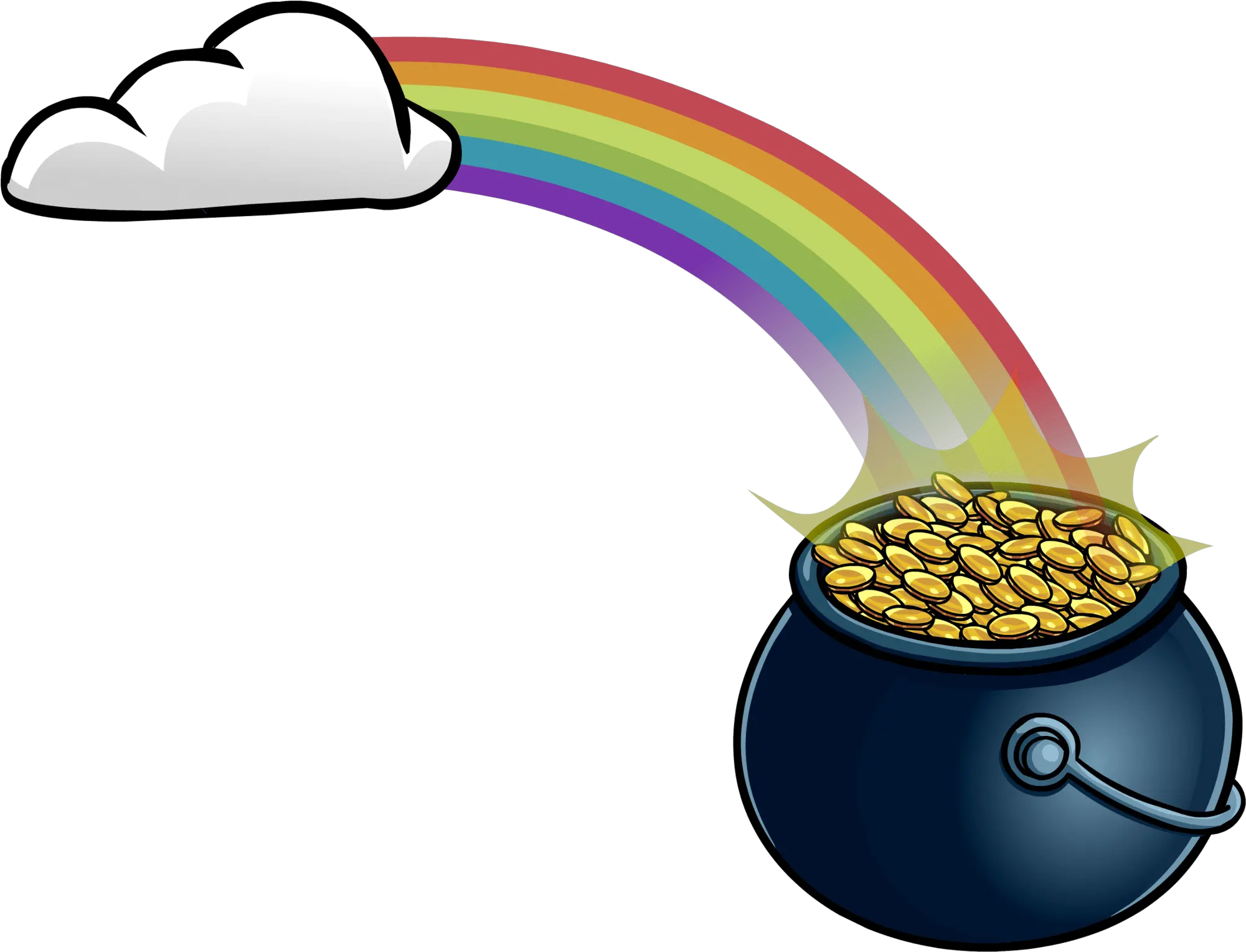 Gold Club Penguin Wiki Fandom Rainbow Pot Of Gold Transparent Background Png Pot Of Gold Png