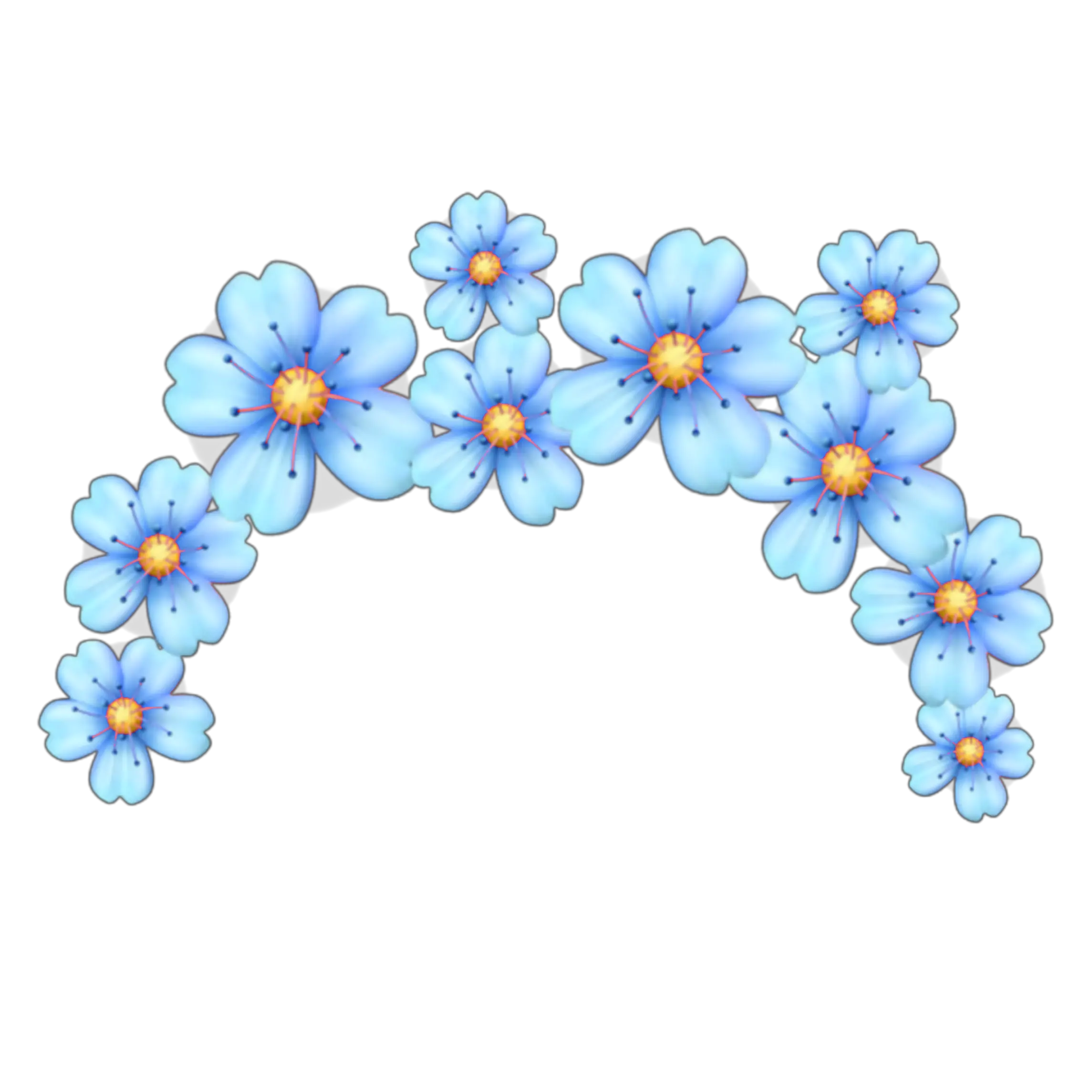 Stickers Factory Direct Sales Source Blue Flowers Flower Transparent Flower Crown Emoji Png Flower Circle Png