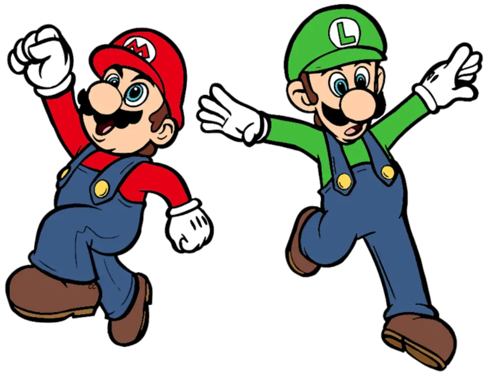Library Of Mario Brothers Clipart Royalty Free Stock Png Super Mario And Luigi Drawing Mario Jumping Png