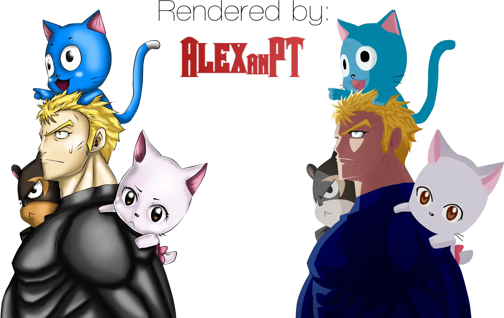 Cats Nekos Happy Pantherlily Lily Carla Fairy Tail Happy Carla And Pantherlily Png Lily Collins Png