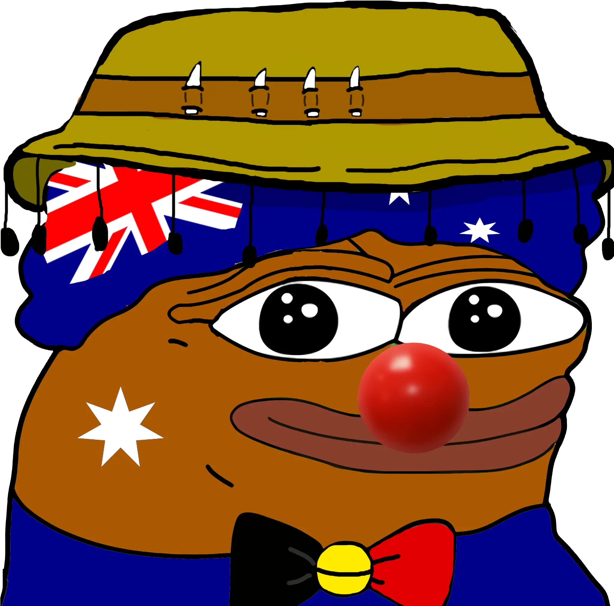 Aussie Clown Pepe Honk World Know Only Intelligent Tactical Response To Horror Png Pepe Face Png
