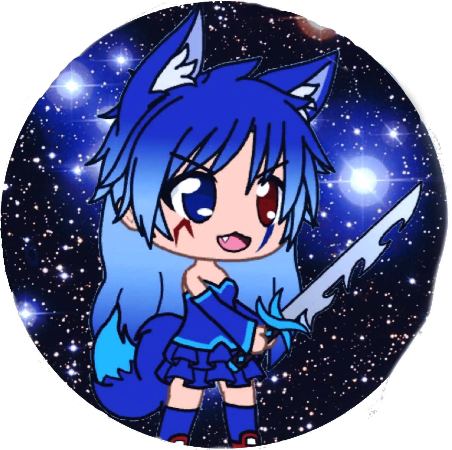 Gacha Anime Roblox Transparent Blue Wolf Png Cartoon Anime Girl Hybrid Wolf Roblox Transparent Background