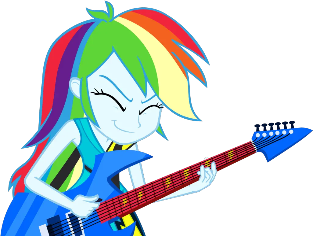 Download Hd Rainbow Dash Playing Guitar Vector By Equestria Girls Base Guitar Png Guitar Vector Png