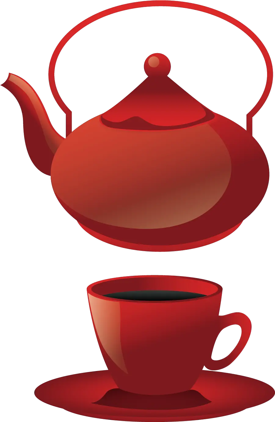 Teapot Coffee Cup Teacup Vector Painted Red Tea Cup Png Vector Teapot And Cup Tea Cup Png