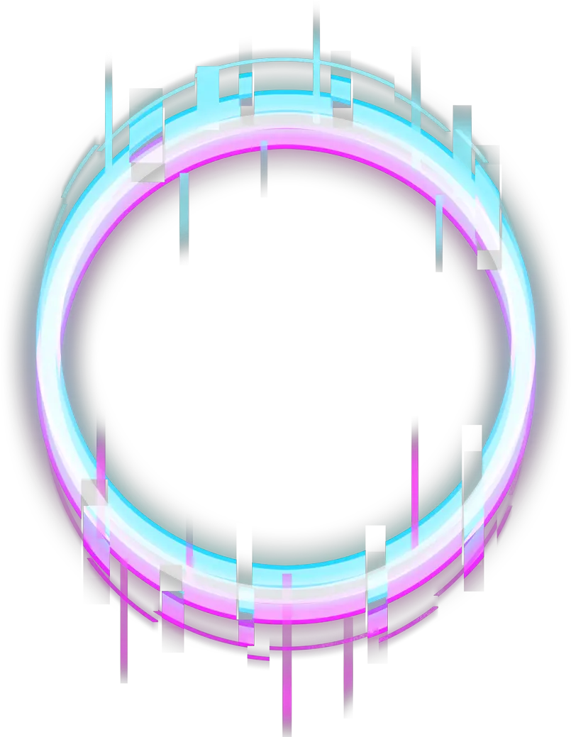 circle round glitch border neon error geometric Neon Circle Glitch Png png