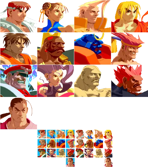 Arcade Street Fighter Alpha Zero Character Portraits Png Street Fighter Icon