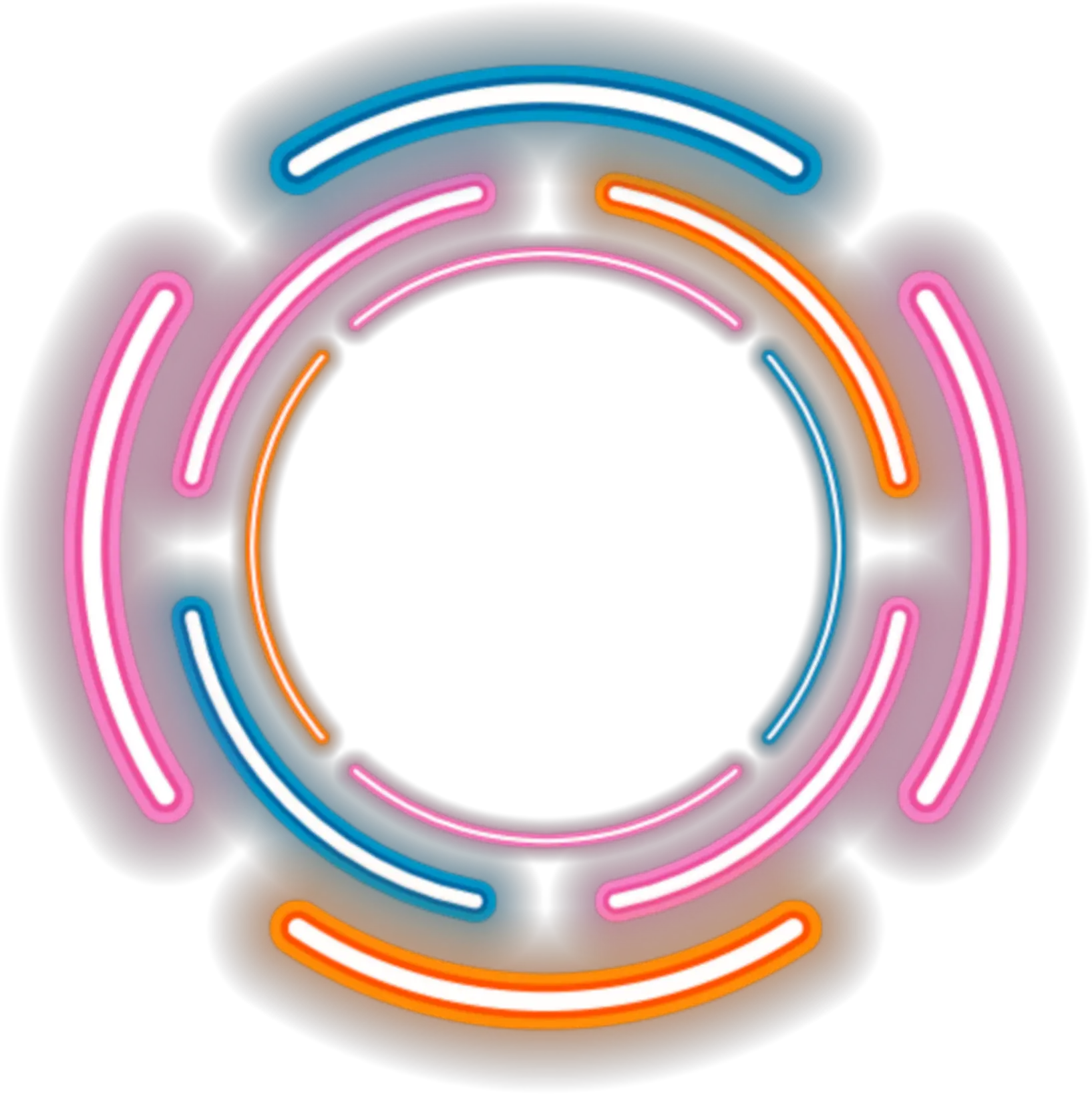 neon round circle rounds yuvarlak frame frames Transparent Neon Circle Png png