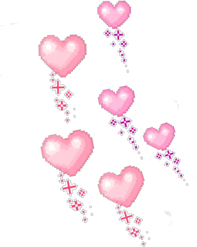 hearts pixels kawaii heart pinkaesthetic fixedit Kawaii Heart Pixel Art png