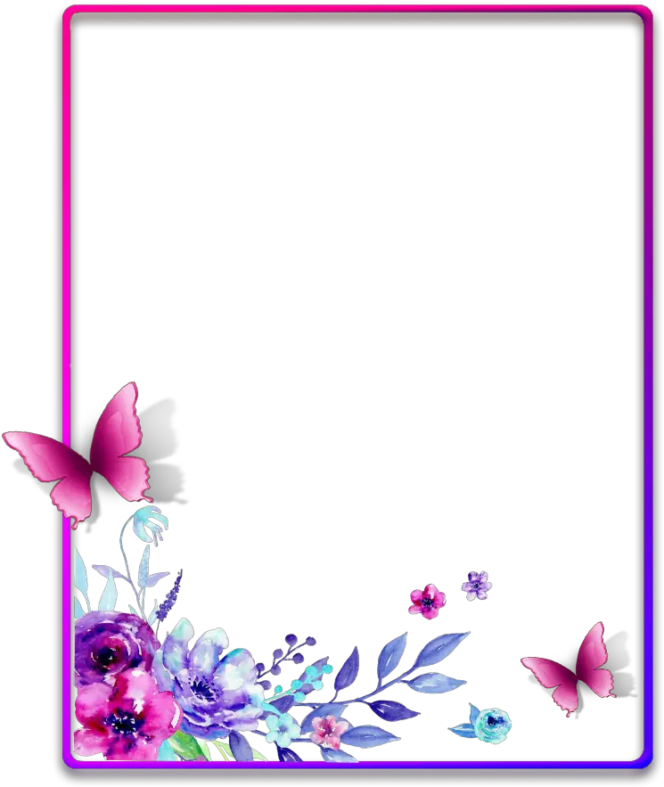ftestickers frame borders watercolor flowers pimk Flower Borders And Frames png