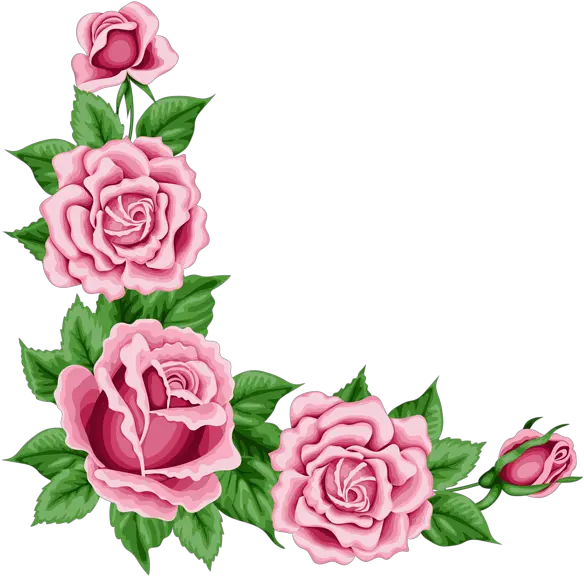 Transparent Flower Border Png Rose Corner Border Designs png