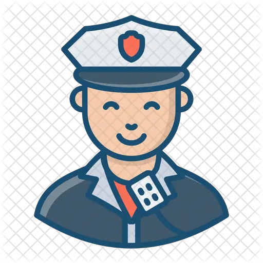 Male Cop Icon Of Colored Outline Style Police Officer Png Cop Png