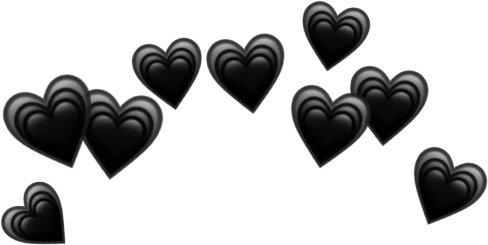 Heart Hearts Crown Black Tumblr Emoji Png Heart Crown Black Hearts Crown Png png