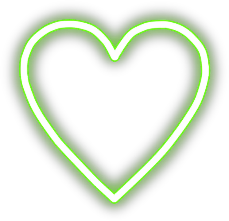 neon heart hearts green greenheart greenhearts Heart png