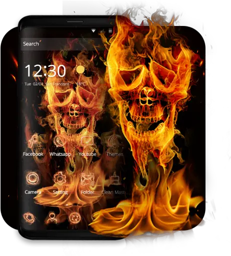 Fire Skull Fantastic Theme Smartphone Png Facebook Skull Icon