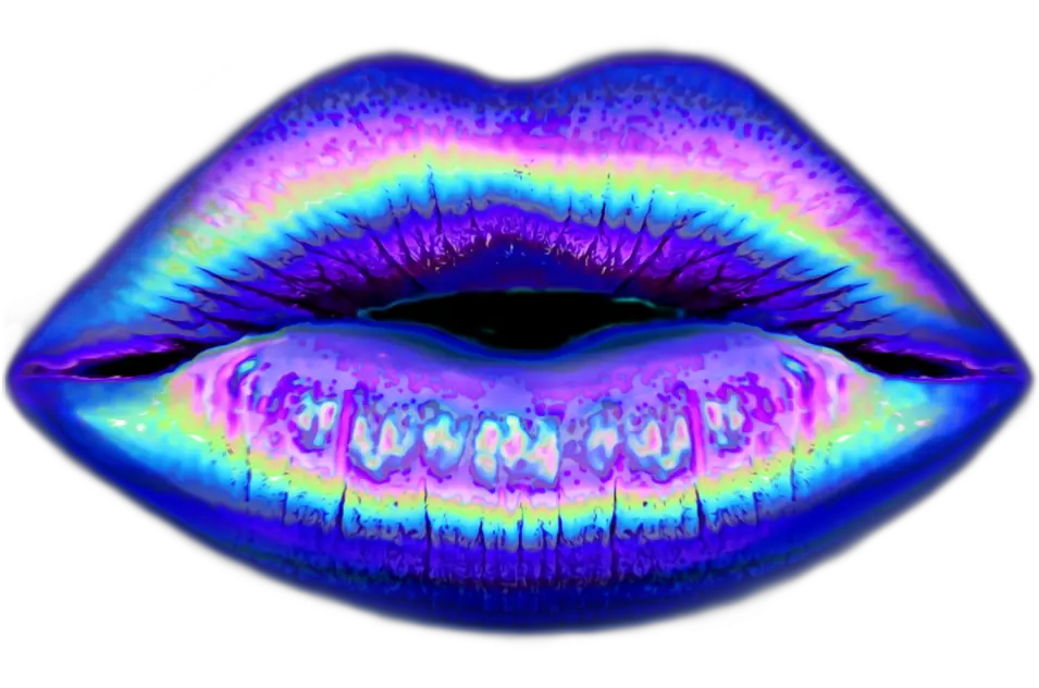 lips holographic aesthetic background color dream Mascara png