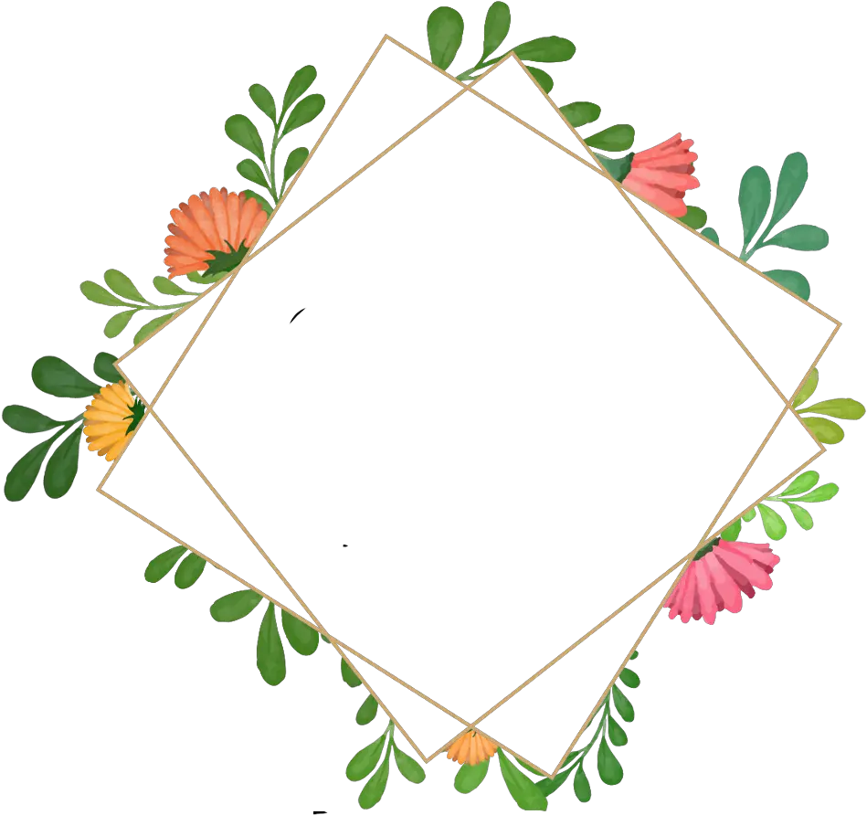 Flowers Geometricshapes Geometric Frame Border Wreath Transparent Background Geometric Frame Png png