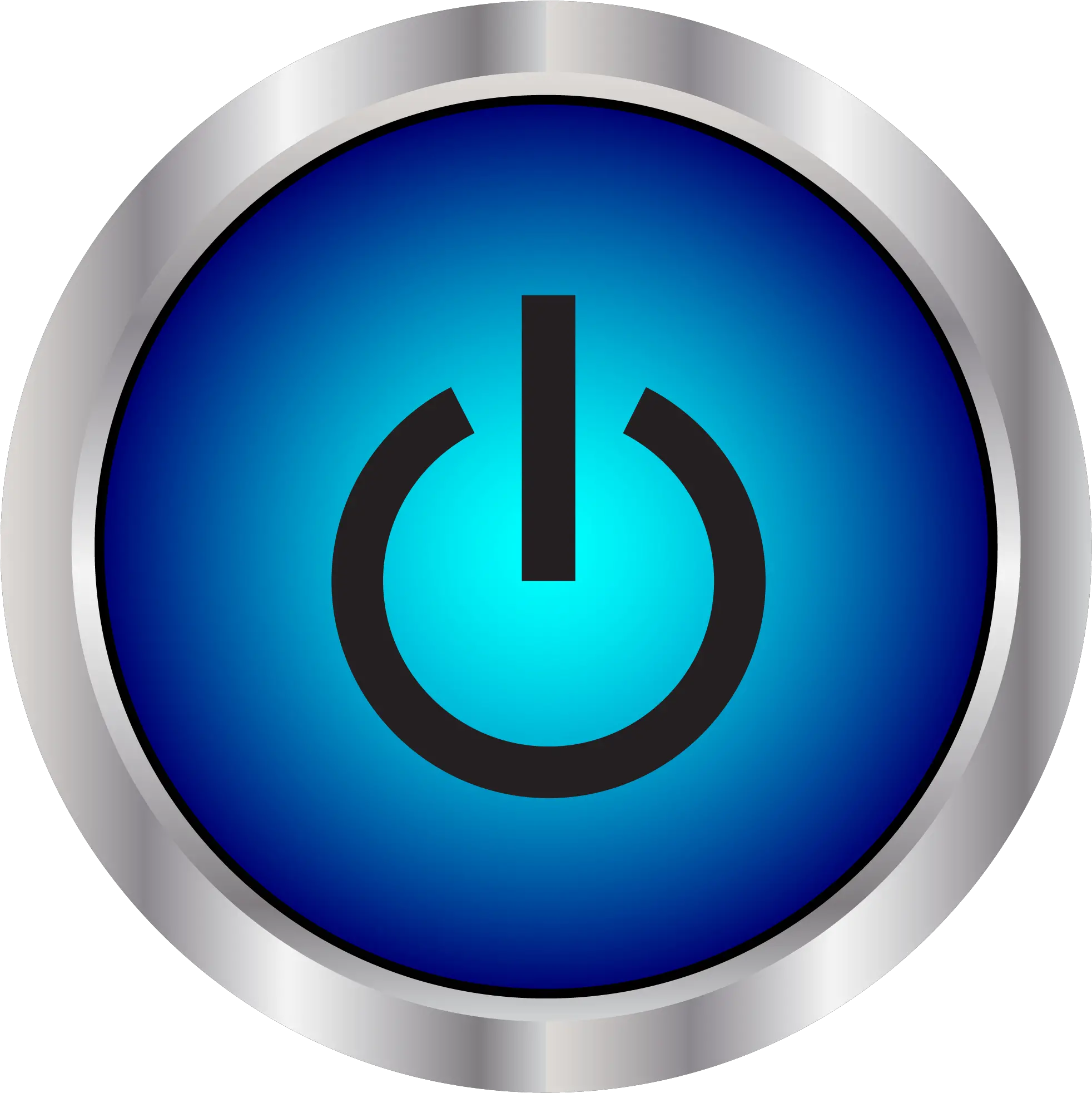 Blue Power Button Icon png