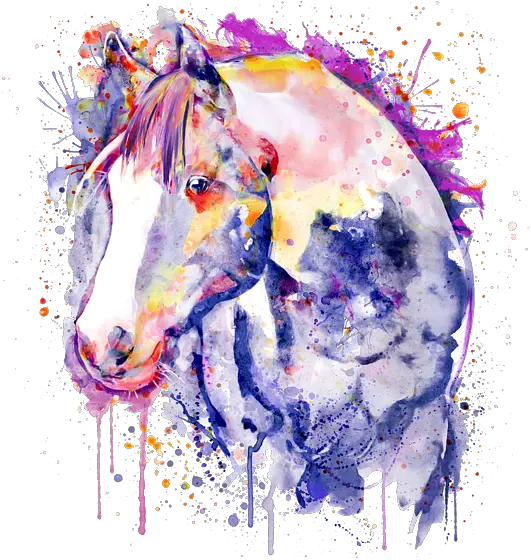 Horse Head Watercolor Portrait Onesie Purple Watercolor Horse Png Horse Mask Png