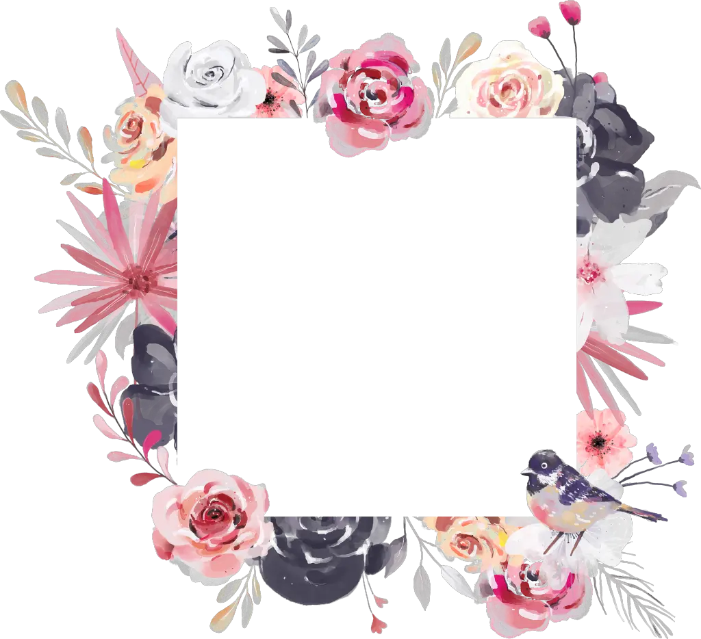 Hand Painted Square Flower Frame Png Transparent Transparent Floral Frame Png png