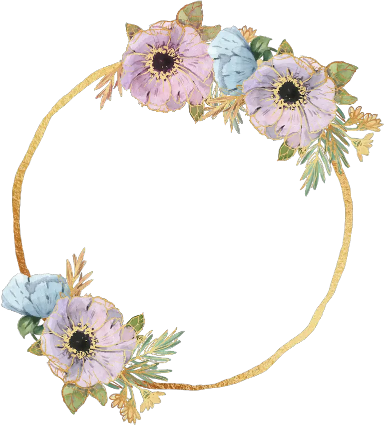 Transparent Round Gold Frame Png Transparent Flower Frame Png png