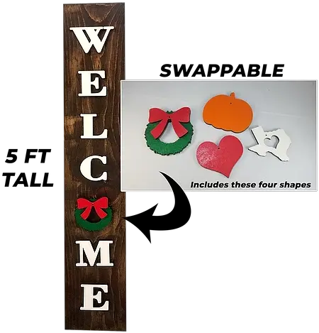 Wood Decor Vertical Png Welcome Sign Png