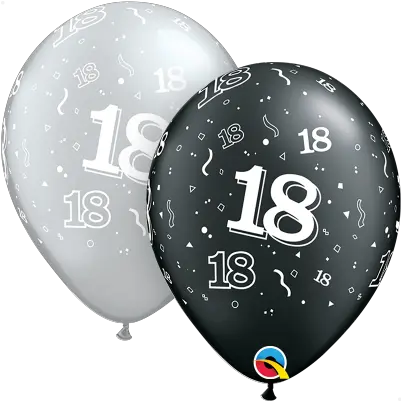 Download Qualatex 18th Birthday Helium Birthday Balloons Png Birthday Balloons Transparent