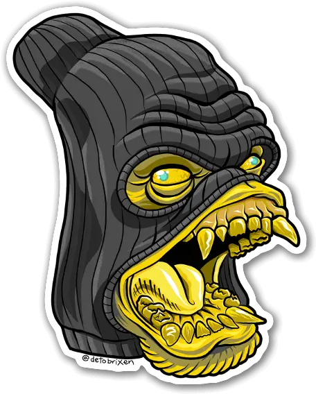 Ape Mask Gold Stickerapp Cartoon Png Gold Sticker Png
