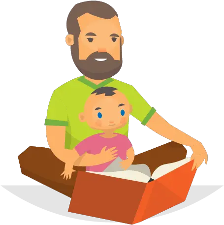 Animated Parent And Child Reading Reading With Dad Clip Art Png Reading Png