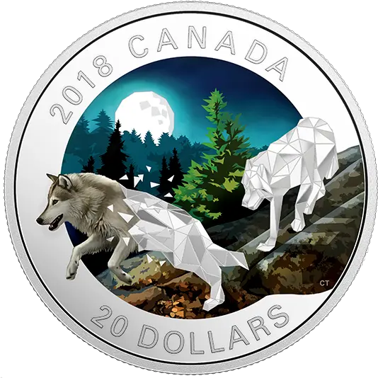 Grey Wolves Canada 20 Dollar Coins Wolf Png Wolf Outline Png