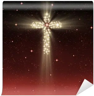 Christian Cross In Starry Night Sky Nova Png Glowing Cross Png