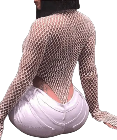 High Waist Fishnet Bodysuit Png