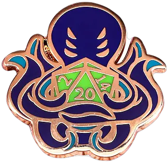 D20 Kraken Enamel Pin Emblem Png D20 Png