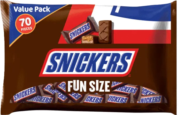 Snickers Fun Size Chocolate Candy Bars Snickers Png Candy Bar Png