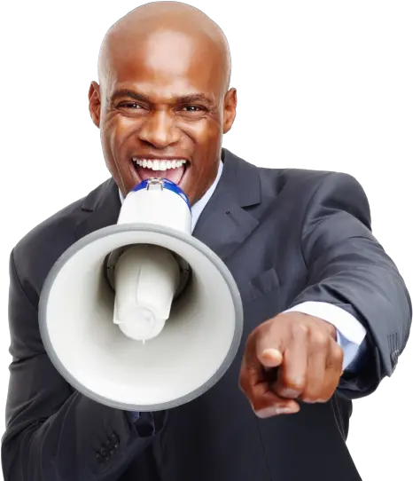 Black Man With Megaphone Png Image Person Holding A Megaphone Black Guy Png